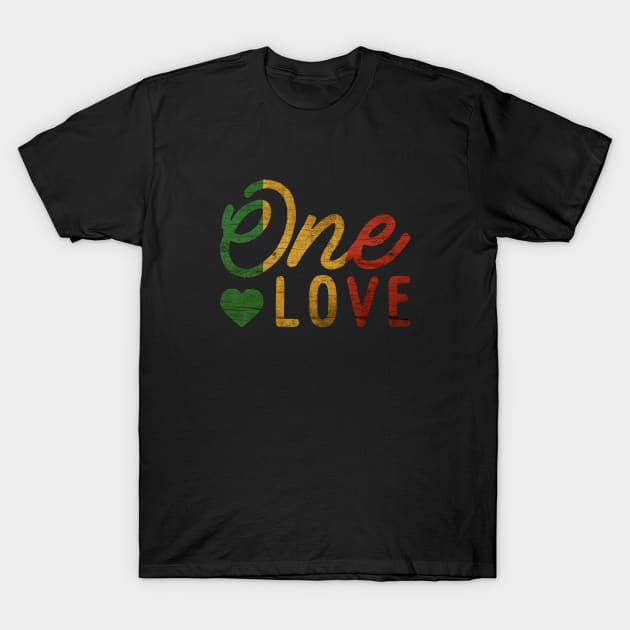 One Love, Jamaica, Rasta, Rastafarian T-Shirt by tman4life